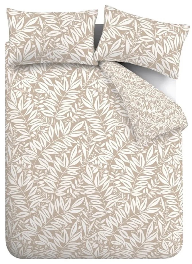 Biancheria da letto marrone chiaro per letto singolo 135x200 cm Sorrel Leaves – Catherine Lansfield