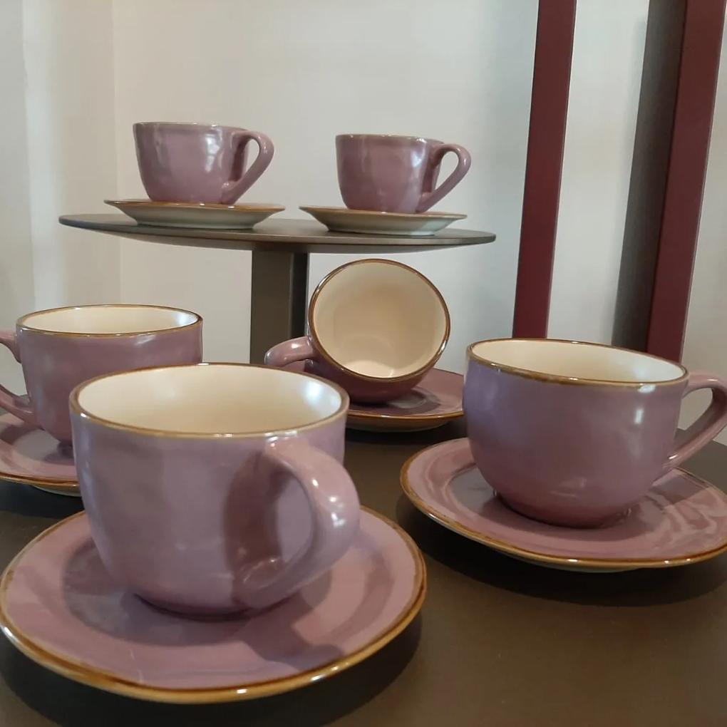 Novità home set tazze cappuccino rosa mediterraneo