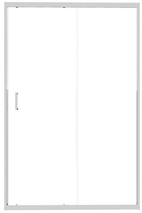 Porta doccia scorrevole Alba L 118 x H 190cm, Sp. 6 mm in vetro vetro senza finitura / trasparente profilo cromo