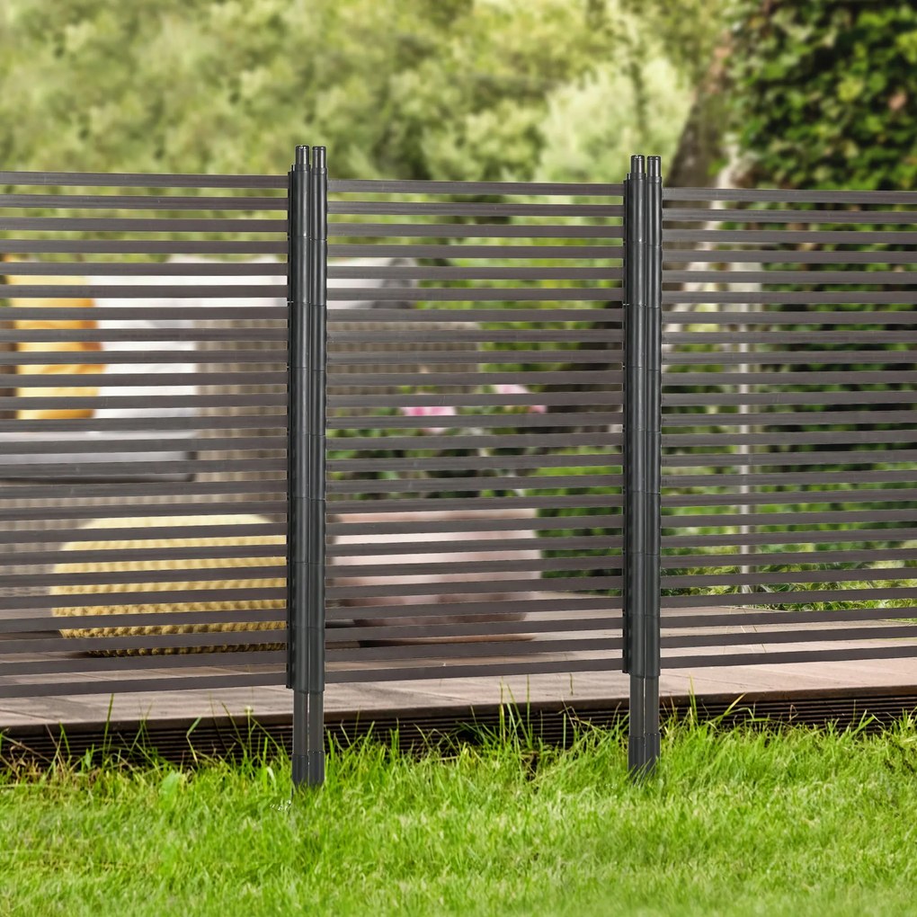 Recinzione Divisorio da Giardino 93x22x150 cm Modulabile Autoportante in Acciaio Marrone...