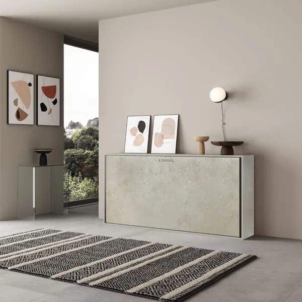 Letto singolo a scomparsa orizzontale NABOR Grigio 200x39xh97 cm