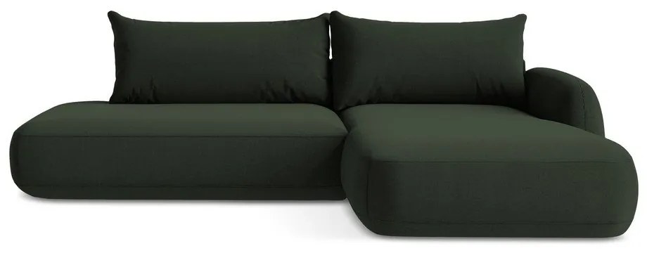 Divano angolare verde scuro allungabile (con penisola a destra/con chaise lounge) Hale – Makamii