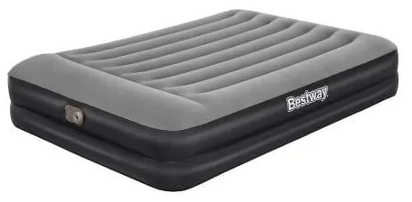 67403 Airbed Tritech Bicolor Nero/Grigio Matrimoniale Plus Floccato Cm 203X152X46 Pompa Elettrica Integrata e Sacca - Bestway