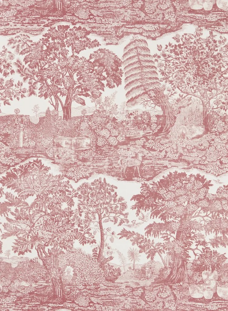 Sanderson Carta da parati Highgrove Toile - Madder Rose