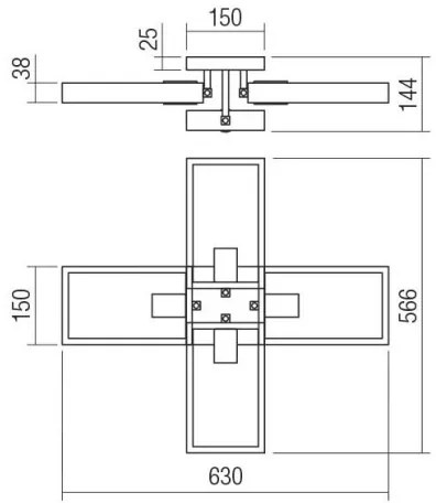 Redo 01-1969 - Plafoniera TIMBER 4xE27/42W/230V