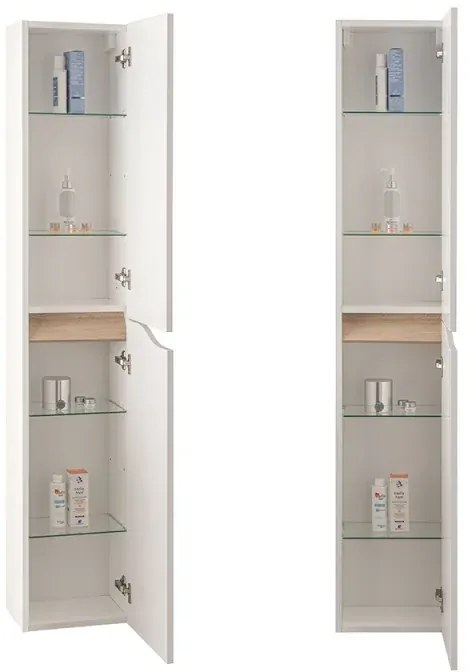 Pensile bagno sospeso 160 cm bianco e quercia Sumya