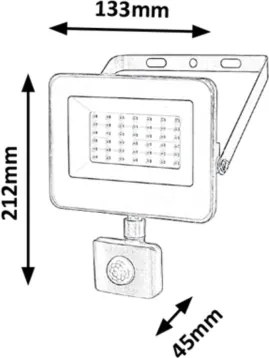 Rabalux 7068 - Riflettore LED con sensore FLOOD LED/30W/230V 4000K IP44 nero
