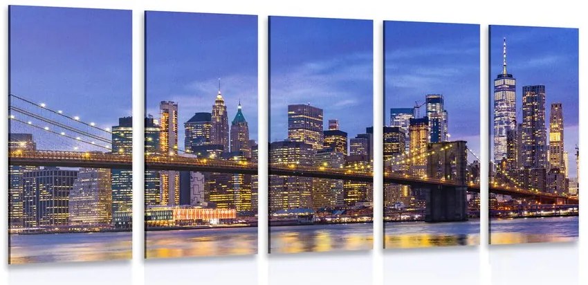 Quadri 5 pezzi – Ponte affascinante a Brooklyn