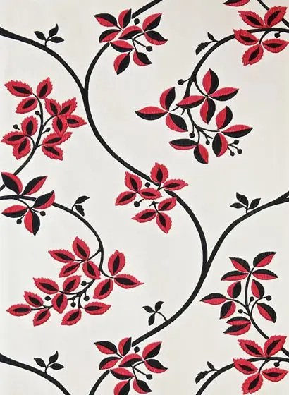 Farrow & Ball Carta da parati Ringwold - White Tie/ Rectory Red/ Off-Black