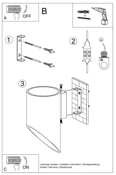 Applique PENNE 20 1xG9/40W/230V nero
