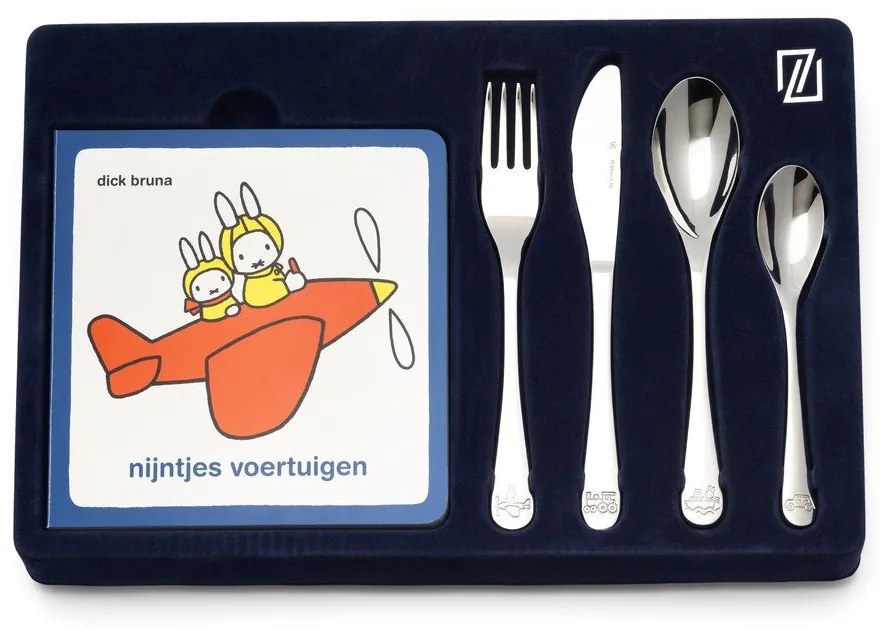 Posate per bambini in acciaio inox argento 4 pezzi Miffy - Zilverstad