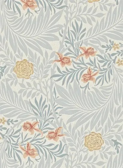 Tapete Larkspur von Morris & Co. - Slate/ Russet