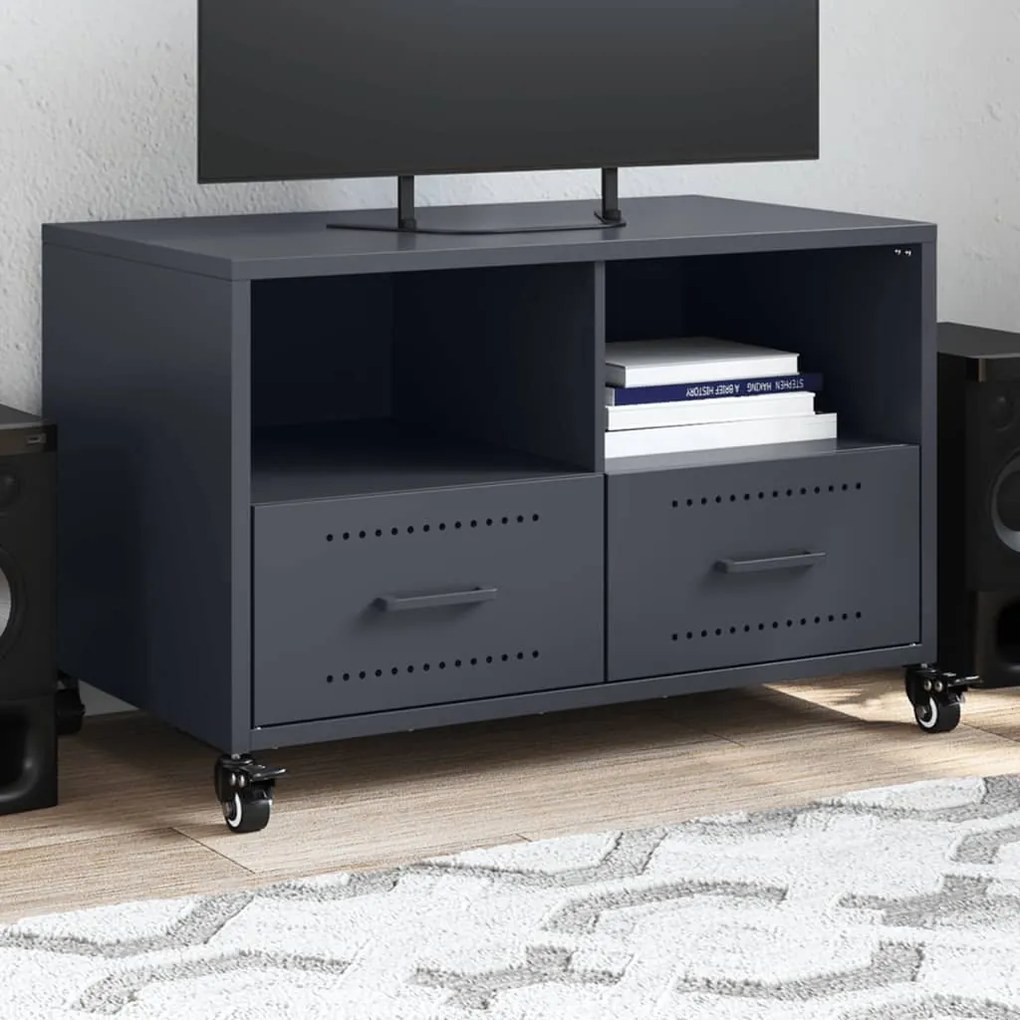 Mobile Tv Antracite 68x39x43,5 Cm İn Acciaio Laminato A Freddo /