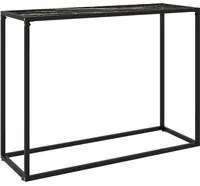 Tavolo Consolle Nero 100x35x75 cm in Vetro Temperato 322814