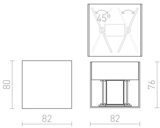 RED-Design Rendl-R12556- Applique da esterno LED CARRE 2xLED/3W/230V IP54