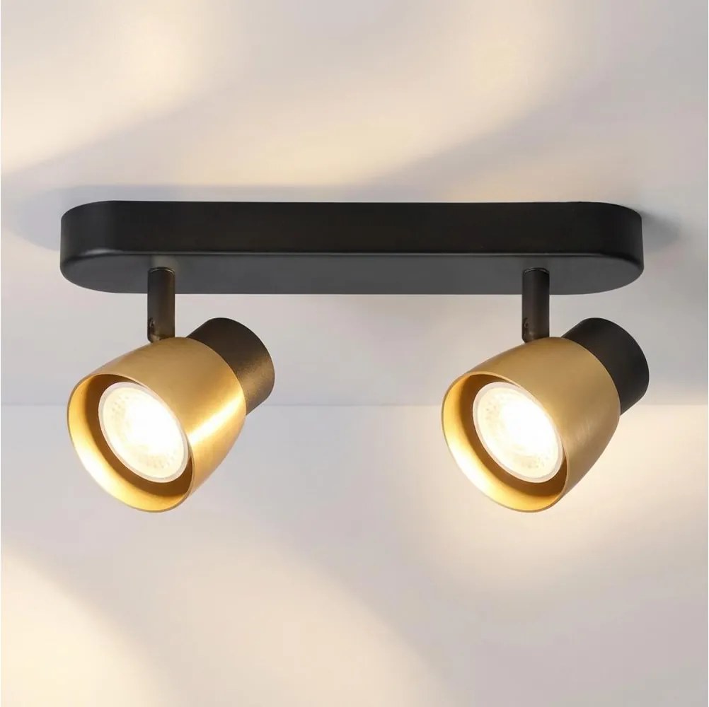 Brilagi - Faretto NUGGET 2xGU10/30W/230V nero/oro