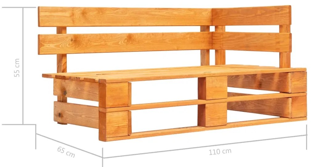 Set divani in pallet con cuscini 6 pz in pino impregnato miele