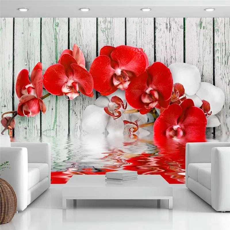 Fotomurale Orchidea color rubino