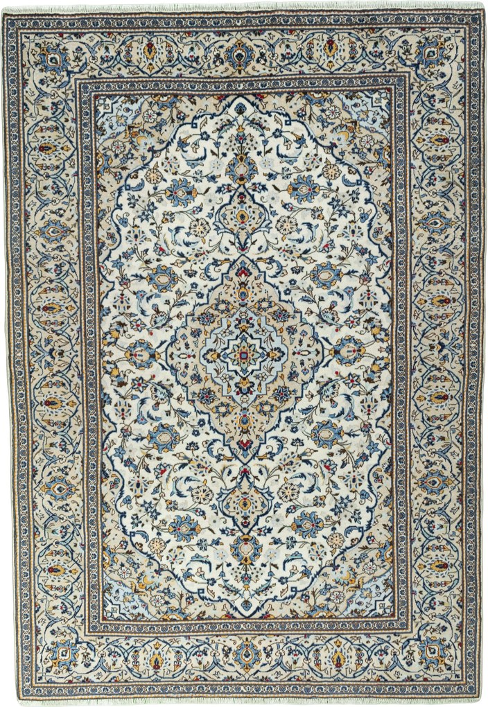 Kashan Tappeto 200 x 290 Beige (Iran) Annodato A Mano