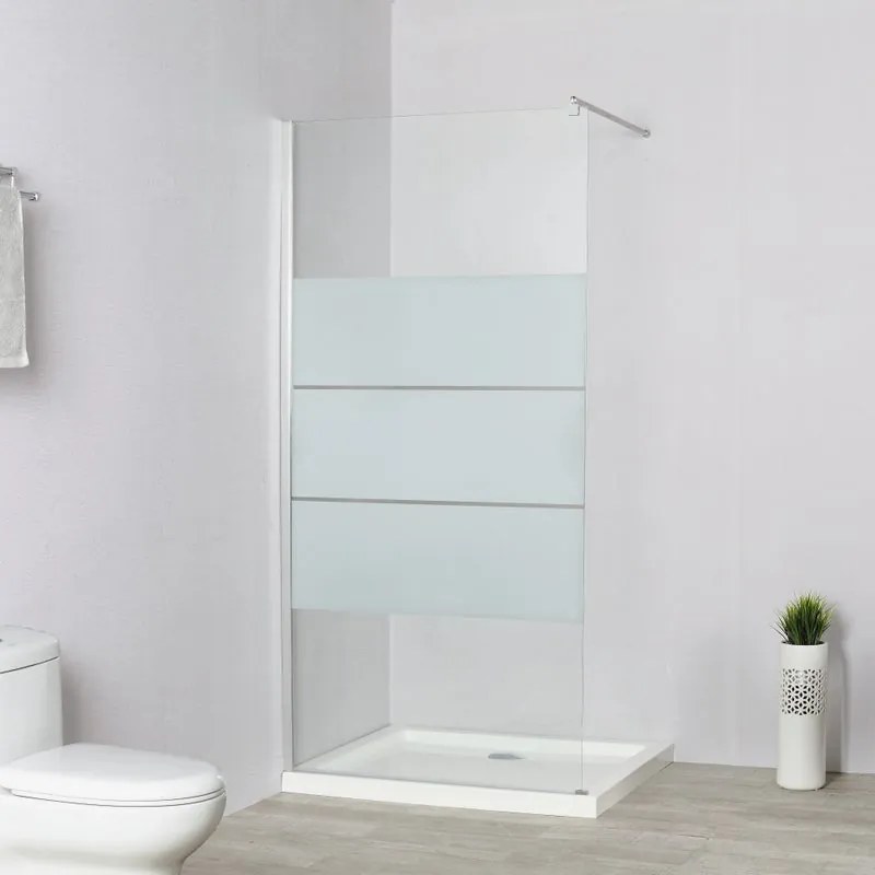 Walk-in easy L 70 x H 195 cm, vetro 6 mm serigrafato argento