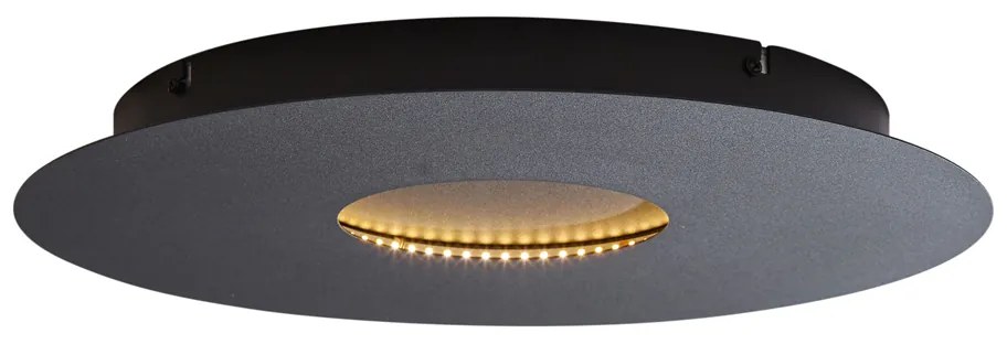 Plafoniera moderna nera 40 cm con LED integrato dimmerabile a 3 fasi - Morning