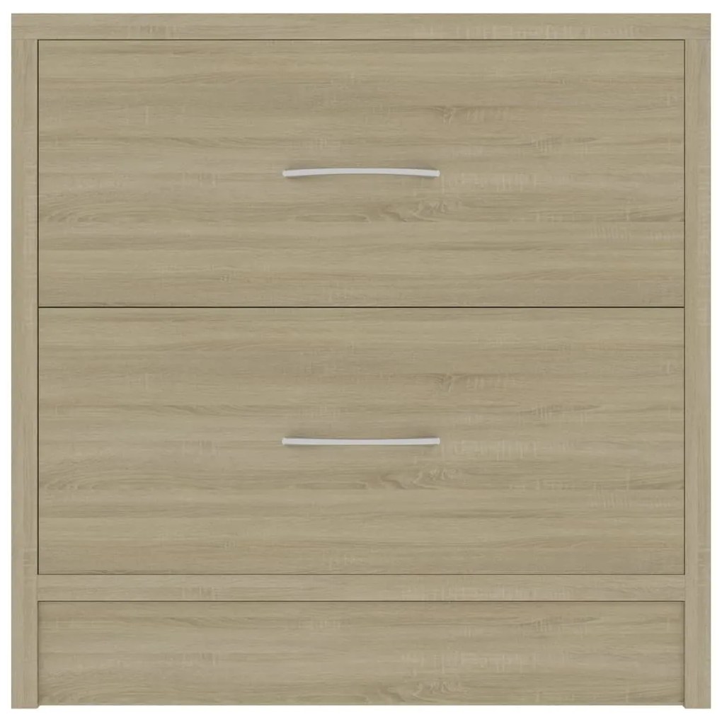 Comodini rovere sonoma 2 pz 40x30x40 cm in legno multistrato