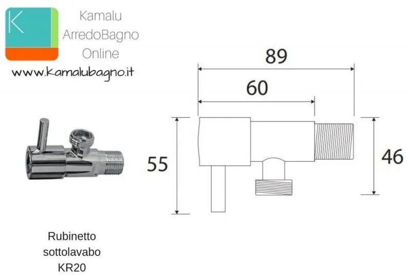 Kamalu - Rubinetto sottolavabo in ottone tondo cartuccia ceramica KR20