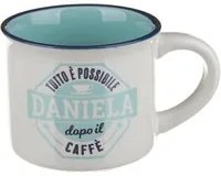 Tazzina caffè con nome Daniela in gres porcellanato