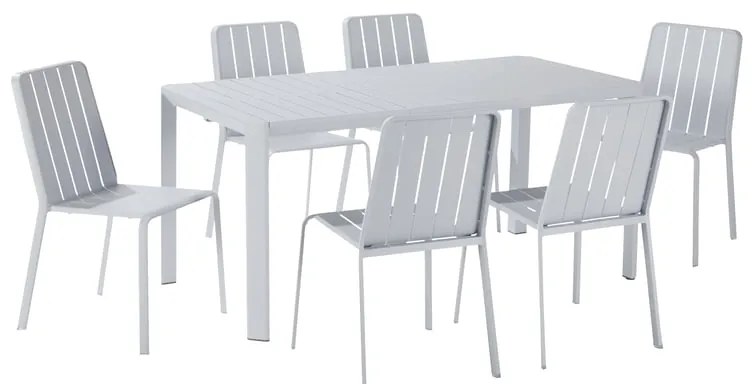 Set tavolo e sedie Idaho NATERIAL in alluminio antracite per 6 persone