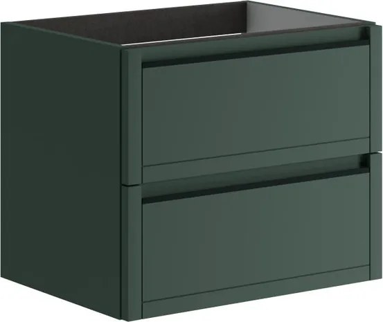 Mobile da bagno sospeso sotto lavabo L 59.5 x H 50 x P 45.5 cm verde opaco, 2 cassetti TRATTO