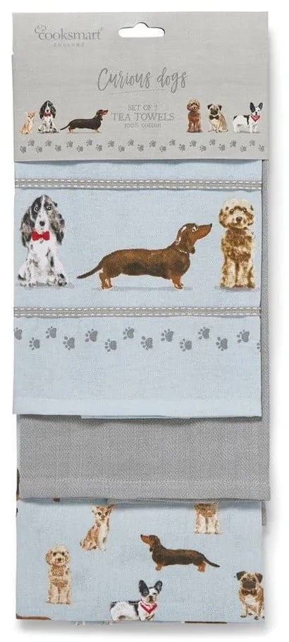 Set di strofinacci e guanto da forno Curious Dogs - Cooksmart ®