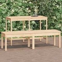 Panca da Giardino 2 Posti 159,5x44x45 cm Legno Massello di Pino 824011