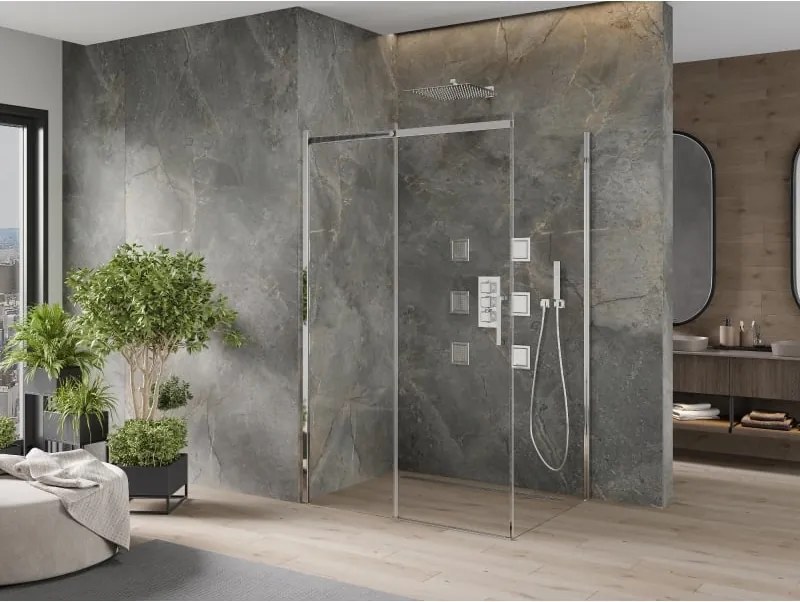 Mexen Omega cabina doccia scorrevole 100 x 80 cm, trasparente, cromo - 825-100-080-01-00