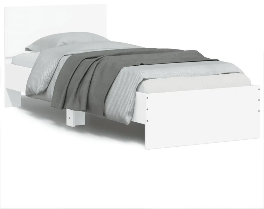 Giroletto Con Testiera Bianco 75x190 Cm İn Legno Multistrato /