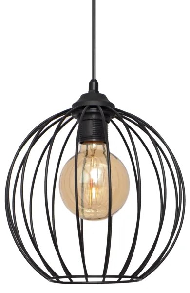 Lampadario a sospensione con filo MERCURE 1xE27/15W/230V diametro 24 cm nero