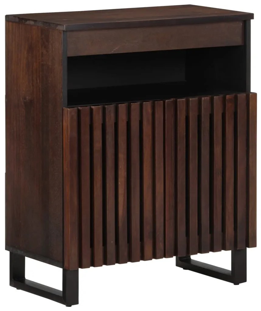 Credenza marrone 60x34x75 cm in legno massello di mango