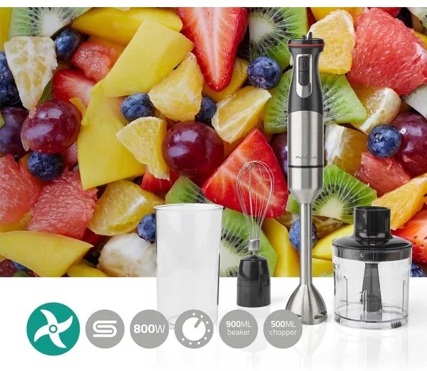 Nedis KAHB400CAL - Frullatore 4in1 800W/230V acciaio inossidabile