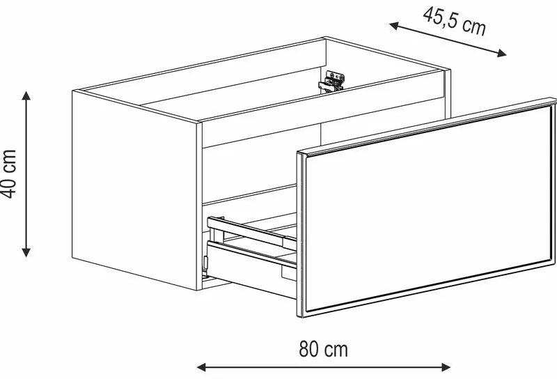 Mobile da bagno sotto lavabo Pixel frame grigio pastello laccato opaco L 80 x H 40 x P 45.5 cm 1 cassetto, lavabo non incluso