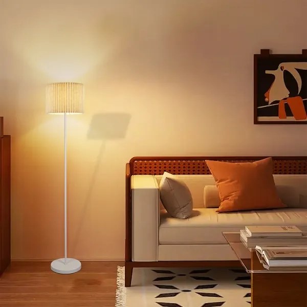 Brilagi - Lampada da terra NORDIC WAVE 1xE27/15W/230V lino/bianco