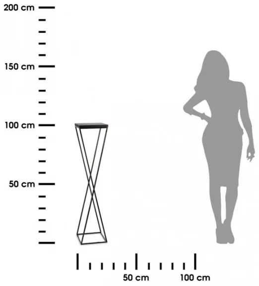 Portafiori LOFT 100x24 cm nero