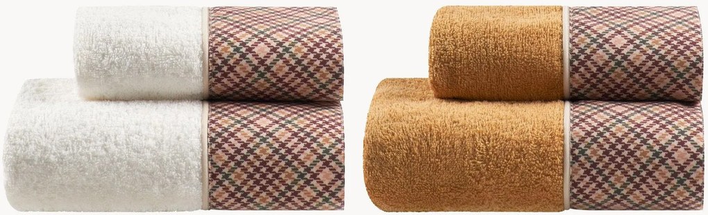 Set di 4 asciugamani in spugna di cotone Keith