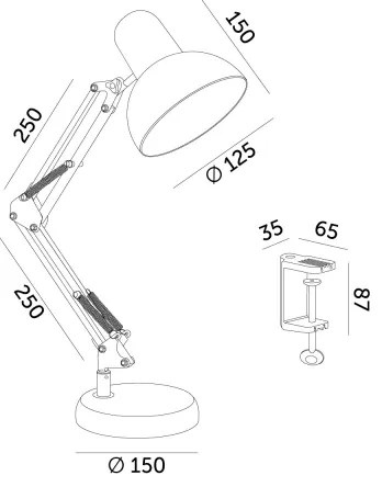 Lampada da tavolo AURIQ 1xE27/60W/230V nero