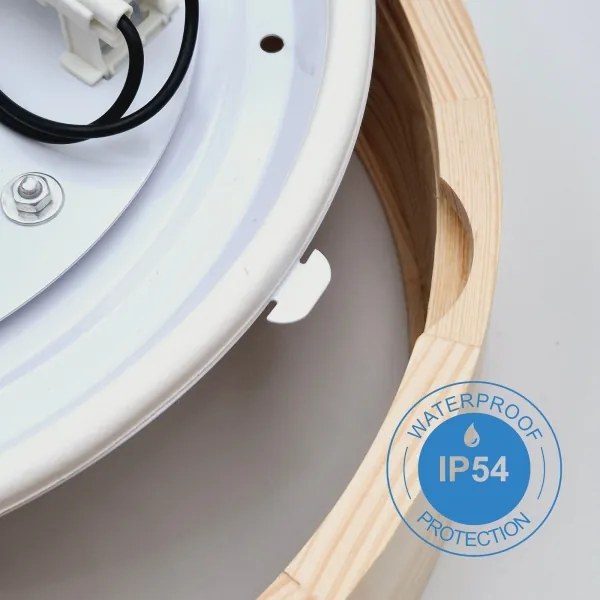 Plafoniera bagno NATURAL 3xE27/15W/230V IP54 pino Ø 37 cm