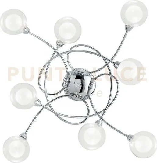 Plafoniera blog cromo 8 luci attacco g9 11x20x66cm diffusore sferic...