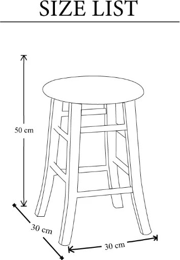 Sgabello TONDO in legno massello h50 cm