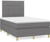 Letto a Molle Materasso e LED Grigio Scuro 120x190cm in Tessuto 3270247