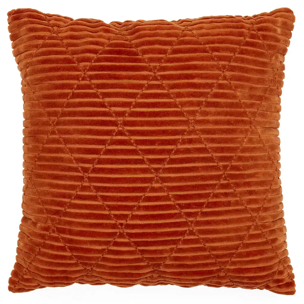 Kave Home - Federa cuscino Mei 100% cotone di velluto arancione 45