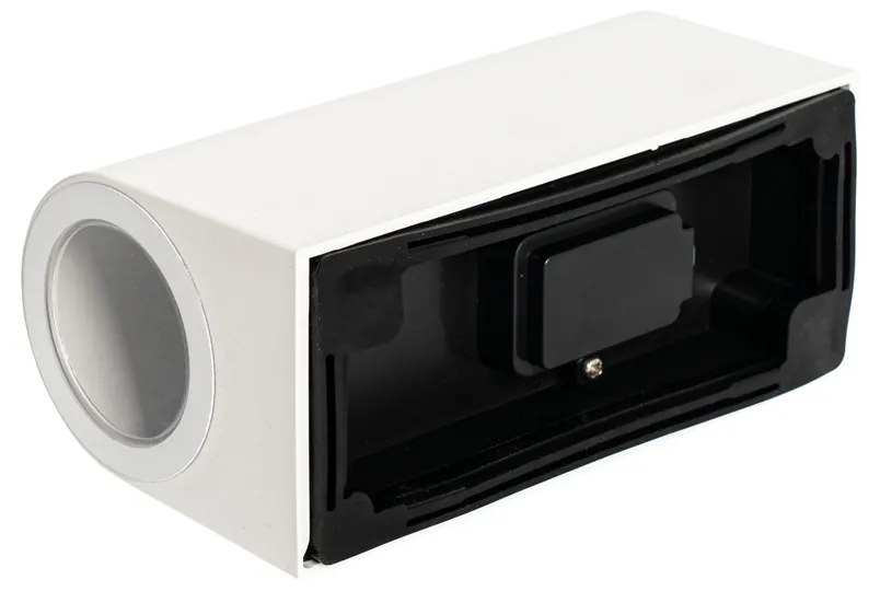 Lampada da parete esterna moderna in plastica bianca ovale 2 luci - Baleno