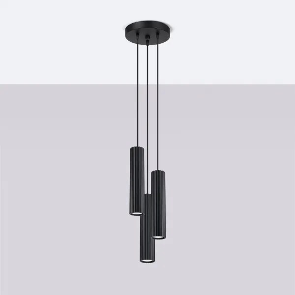 Brilagi - Lampadario a sospensione con cavo CRESTO 3xGU10/10W/230V nero