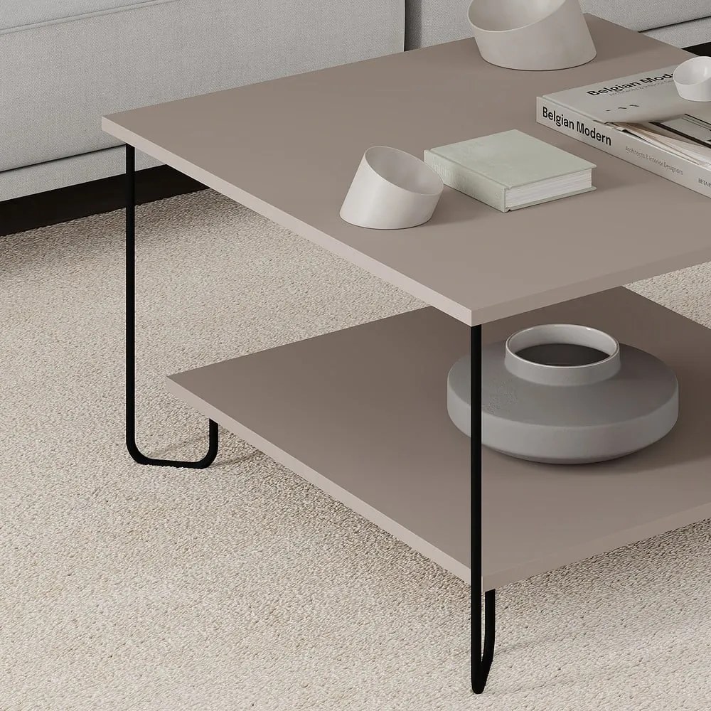 Tavolino grigio 80x80 cm Tonka - Marckeric